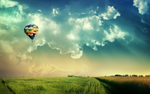 clouds landscapes nature fields hot air balloons skyscapes 2560x1600 wallpaper 